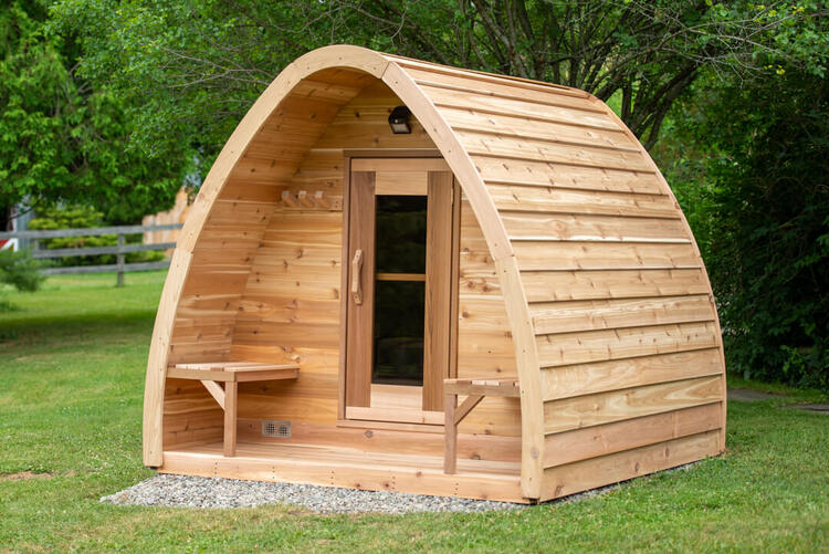 Outdoor Pod Saunas Red Cedar Clear