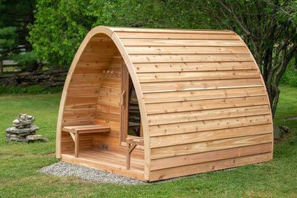 Outdoor Pod Saunas Red Cedar Clear