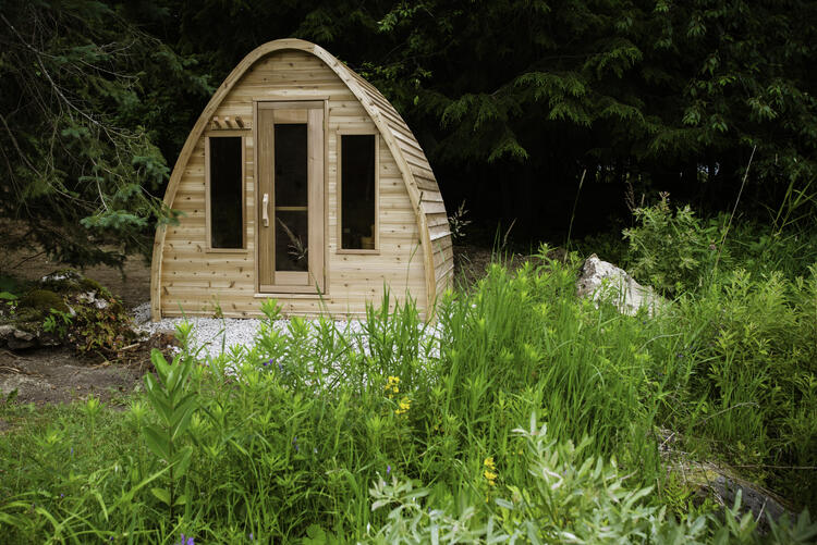 Outdoor Pod Saunas Red Cedar Clear