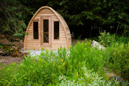 Outdoor Pod Saunas Red Cedar Clear