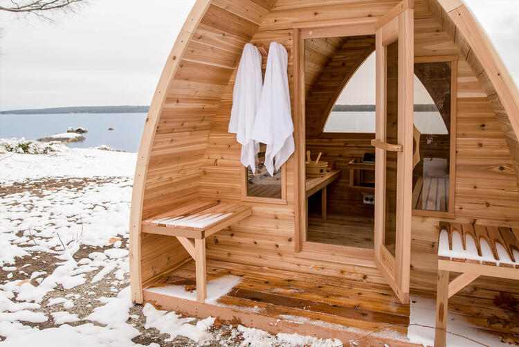 Outdoor Pod Saunas Red Cedar Clear